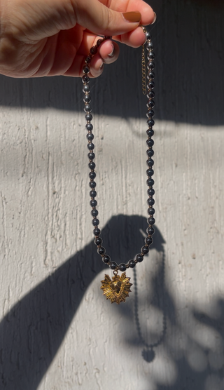 Corazon Sagrado Mixed Metal Necklace